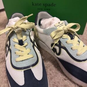 Kate Spade Green and Blue Sneakers Brigitte Runner